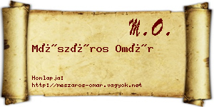 Mészáros Omár névjegykártya